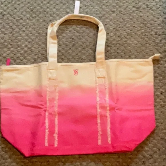 NWT Victoria’s Secret Pink and Cream Tote Bag - Picture 4 of 9